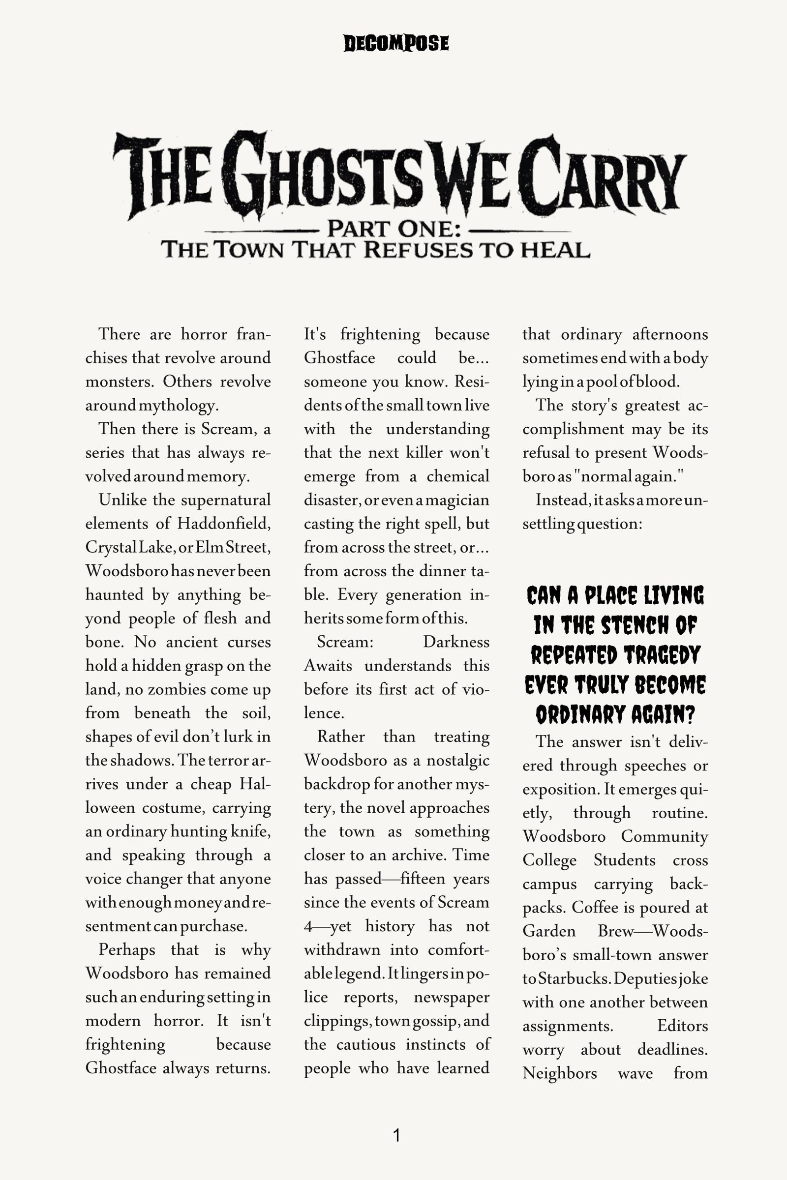 Decompose Magazine page 1