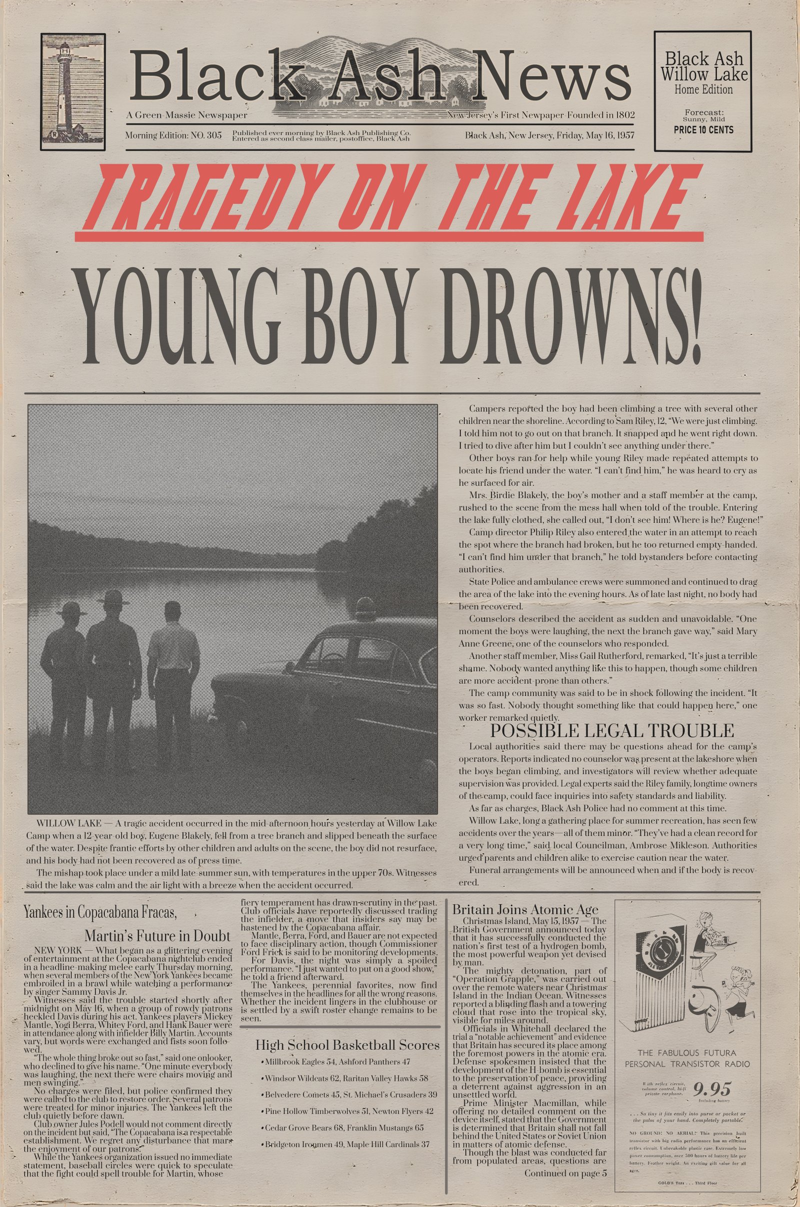 Eugene's Drowning Article
